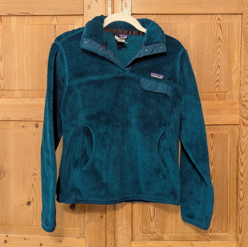 Patagonia Re-Tool Snap T Fleece Pullover Jacket Turquoise Blue Small